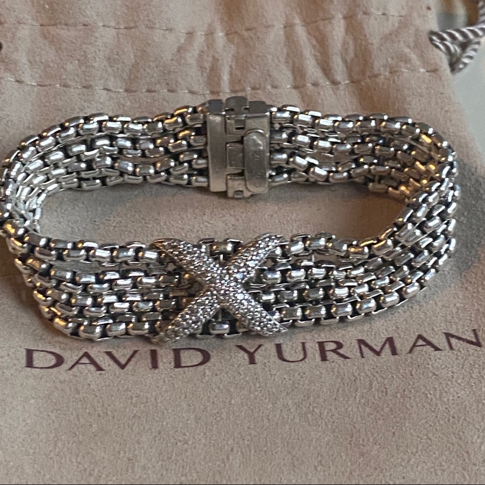 "SOLD"David Yurman Diamond X Bracelet - Picture 1 of 8